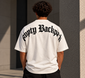 Empty Backpack — White Drop-Shoulder Tee